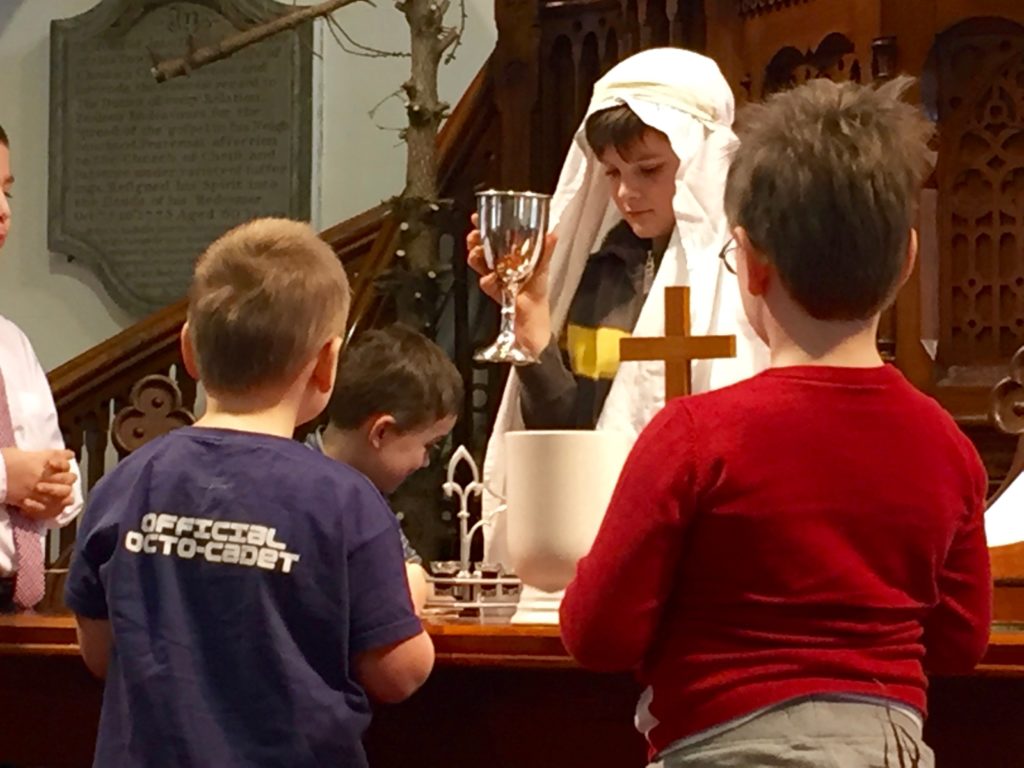 Children taking part in morning worship